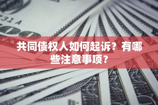 济南共同债权人如何起诉？有哪些注意事项？